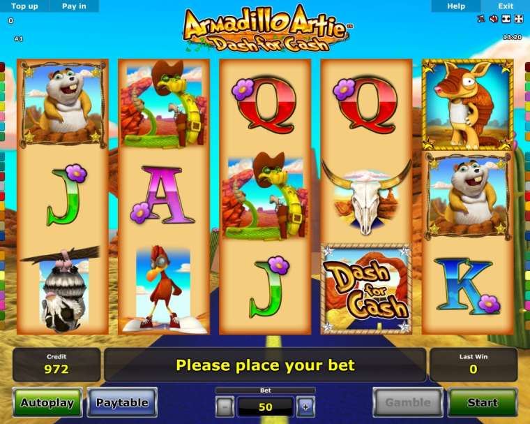 Онлайн слот Armadillo Artie – Dash for Cash играть
