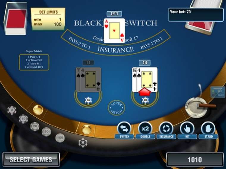 Видео покер Blackjack Switch демо-игра