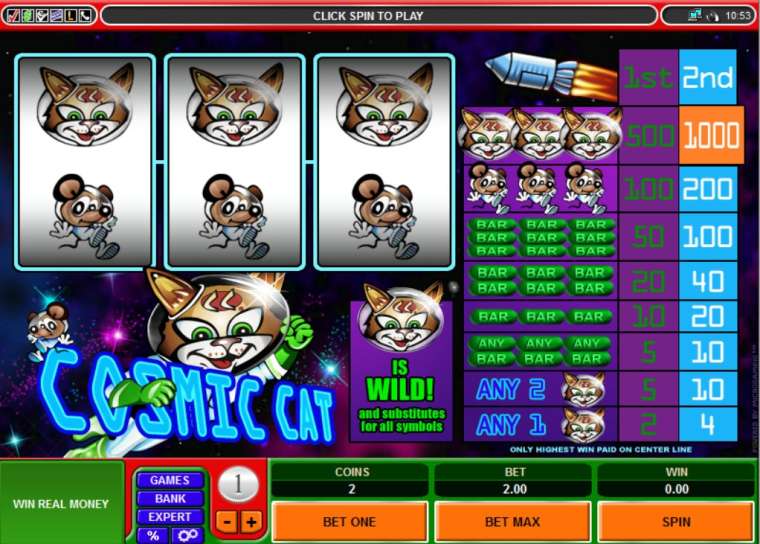 Видео покер Cosmic Cat демо-игра