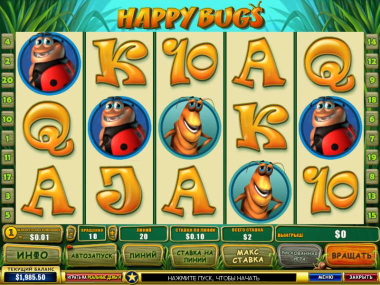 Видео покер Happy Bugs демо-игра