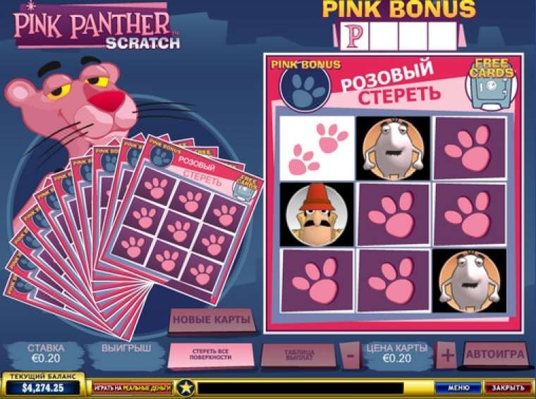 Видео покер Pink Panther Scratch демо-игра