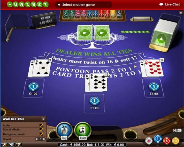Видео покер Pontoon Professional Series демо-игра