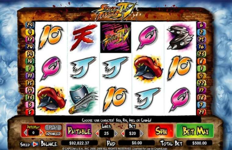 Видео покер Street Fighter IV демо-игра