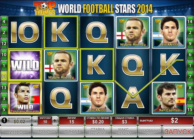 Онлайн слот Top Trumps World Football Stars 2014 играть